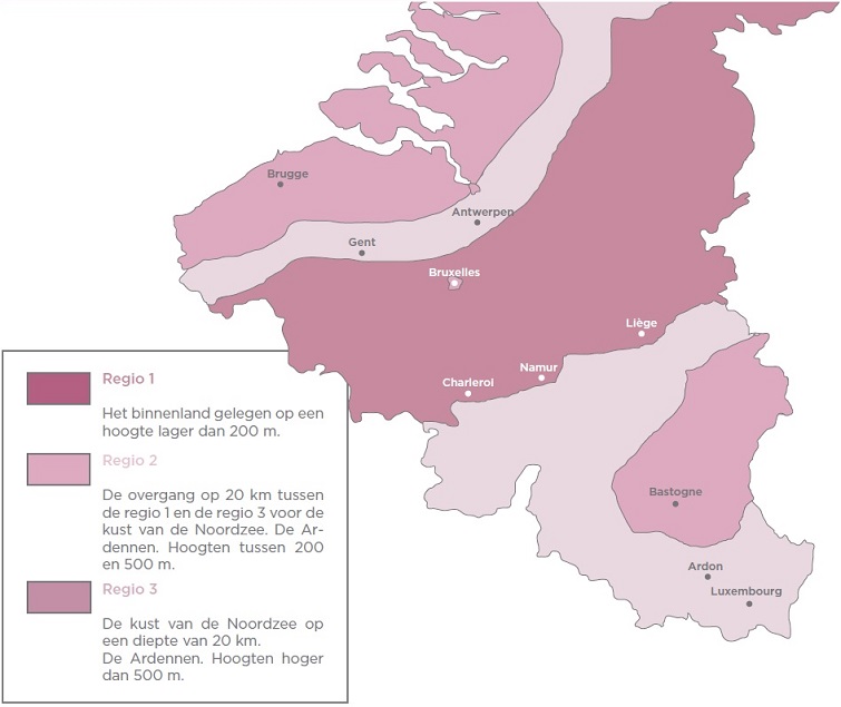 regio's van belgië regen