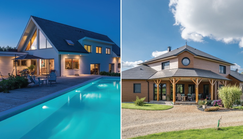maisons contemporaines avec toit en ardoise