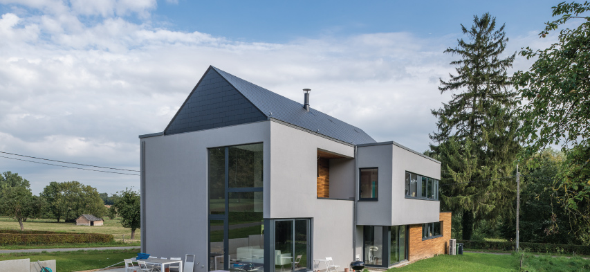 a house with slate roof