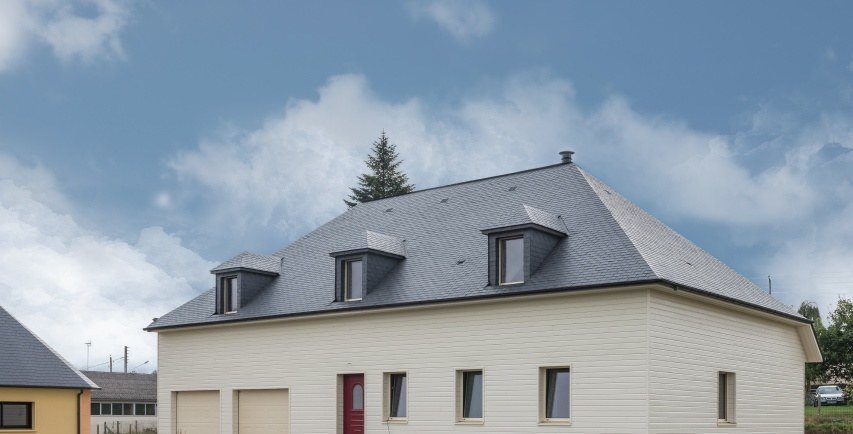 thermoslate solar roof on house in Chailland - France