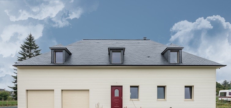 thermoslate solar roof on house in Chailland - France