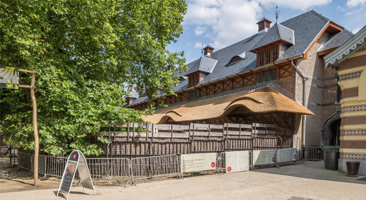renovacion de la cubierta de pizarra en el zoo de Amberes (belgica)