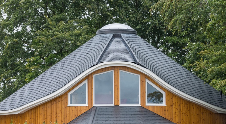 Cambridgeshire circular slate roof