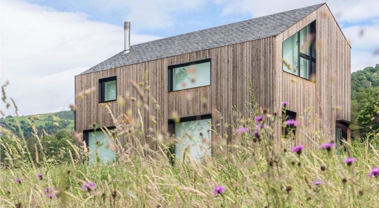 modular home with slate