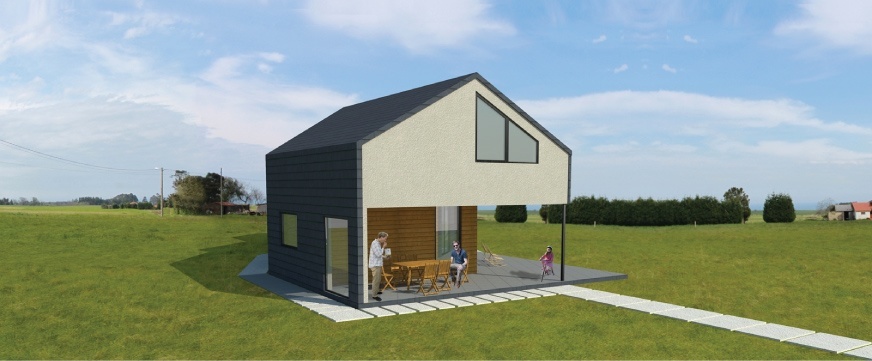passive house slate and facade natural slate in Asturias (Spain)