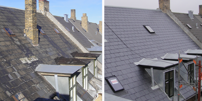 natural slate roof in Copenhague