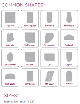 sizes natural slate