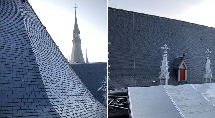 leien daken kathedraal van Luik