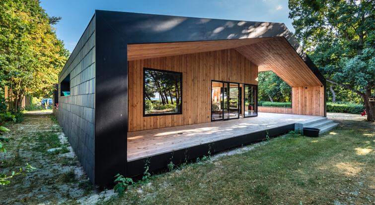 vue panoramique de la maison de vacances Treldehuset