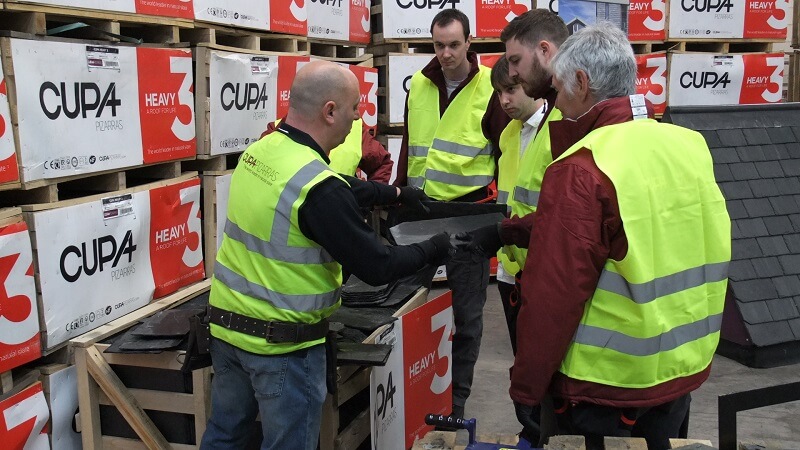 learning about slate in CUPA PIZARRAS training and CPD day in Scotland 