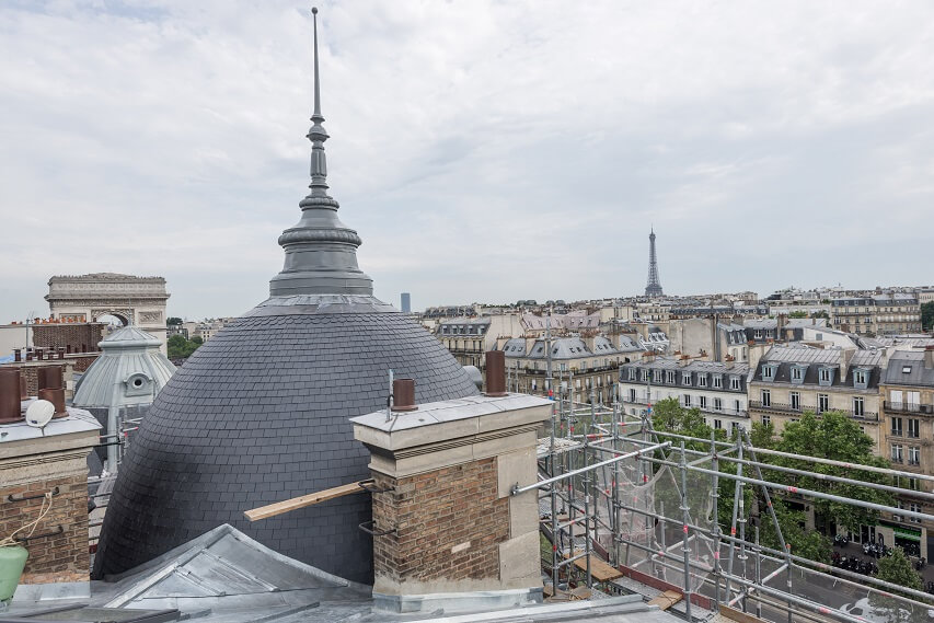 toiture en ardoise Immeuble Haussmann à Paris