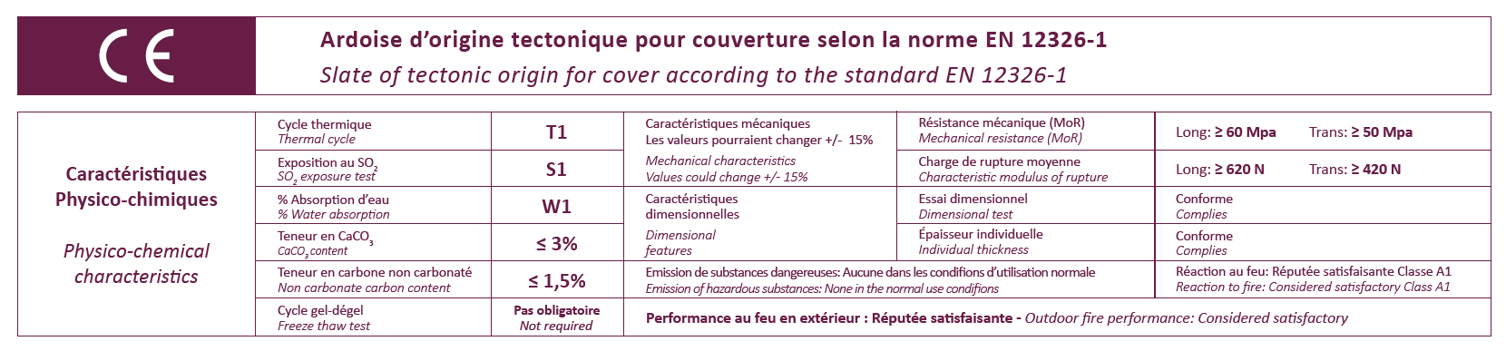 CUPA natural slate tests results tag