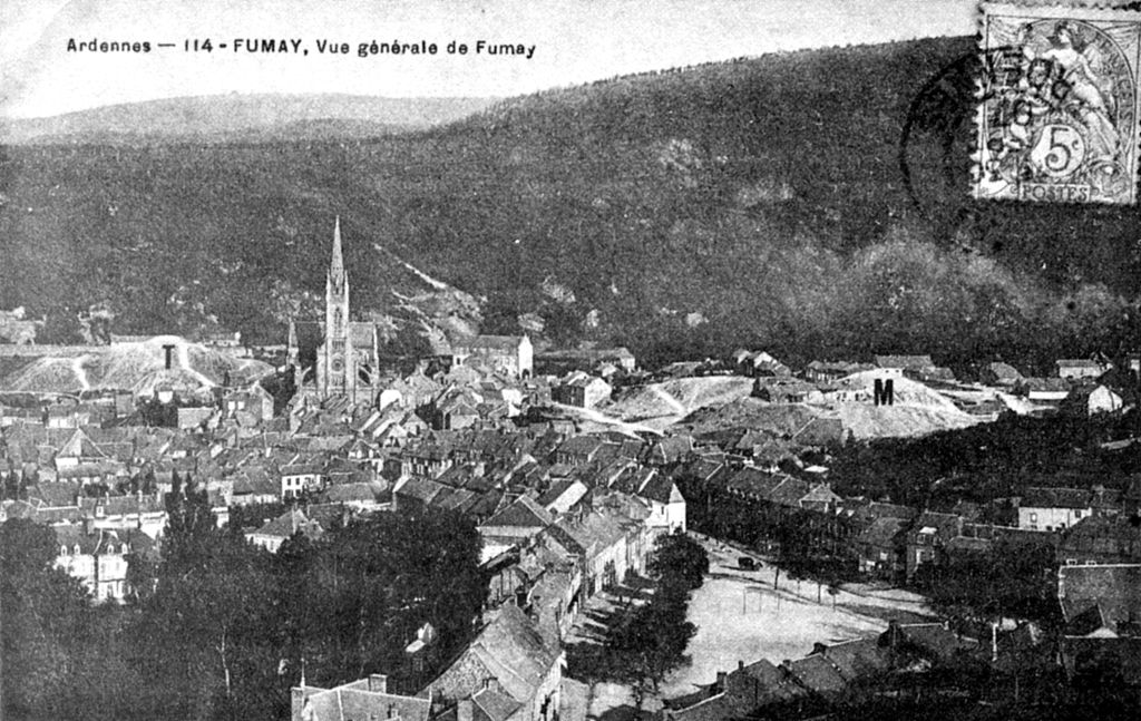 ardoisieres de ardennes, vue de Fumay fin 19è siècle