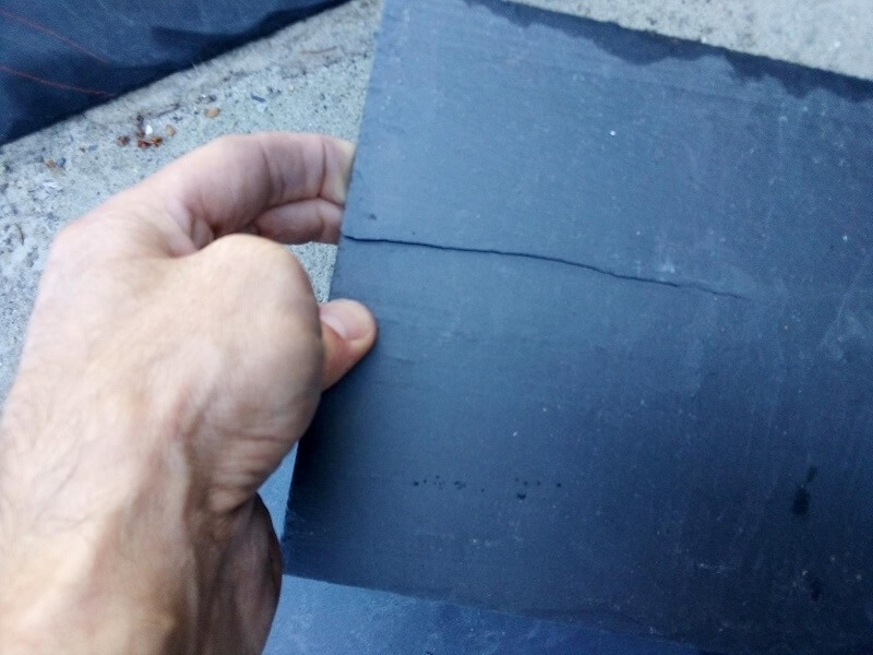 slate roof crack