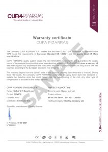 warranty certificate slate