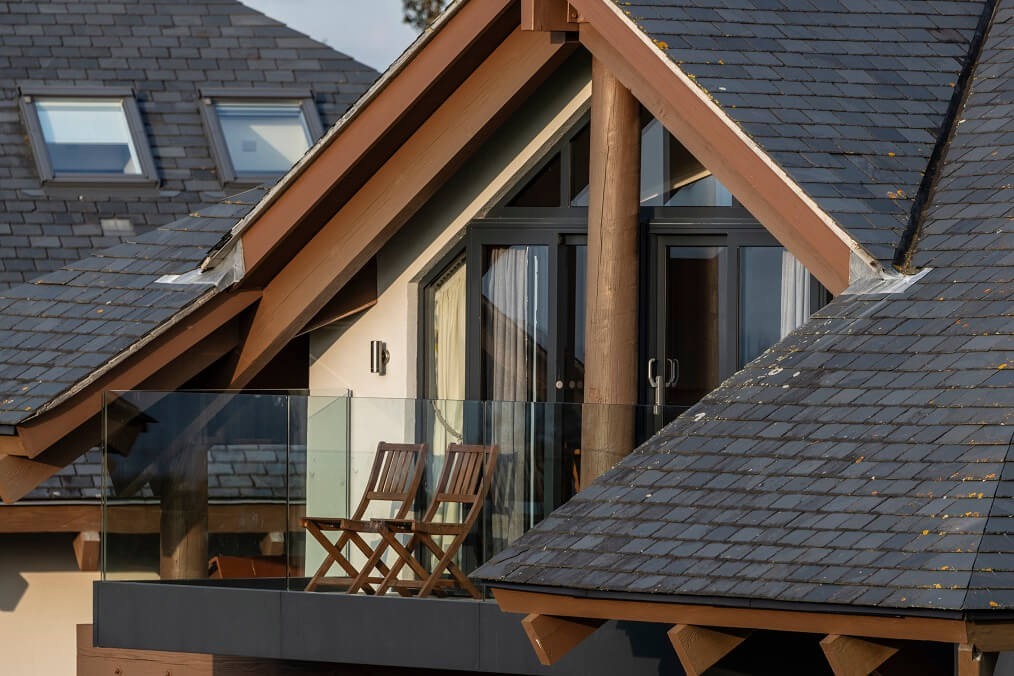 slate roof with mosses