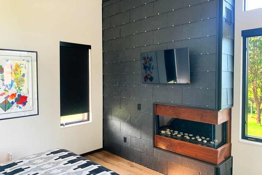 slate fireplace