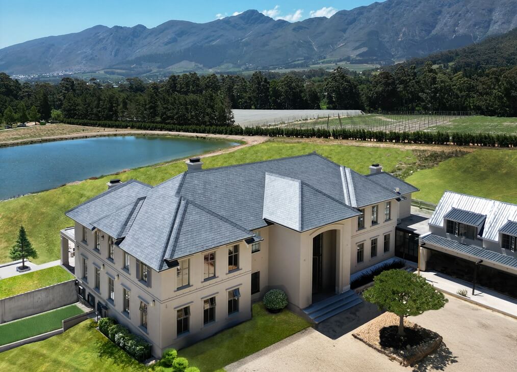 Cubierta de pizarra: Val du Lac, Franschhoek, Sudáfrica.
